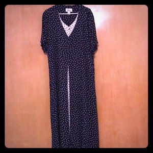 Cj and banks 18w navy blue and cream dress